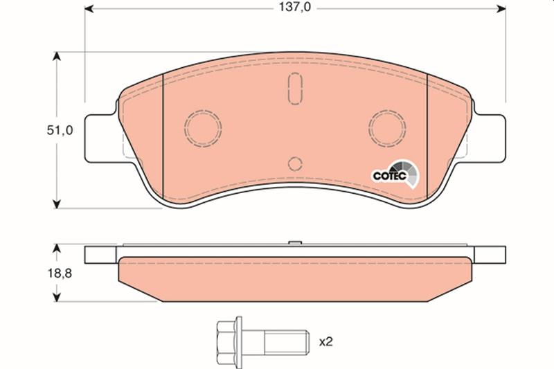 set placute frana,frana disc - TRW