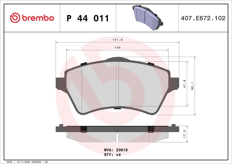 set placute frana,frana disc - BREMBO
