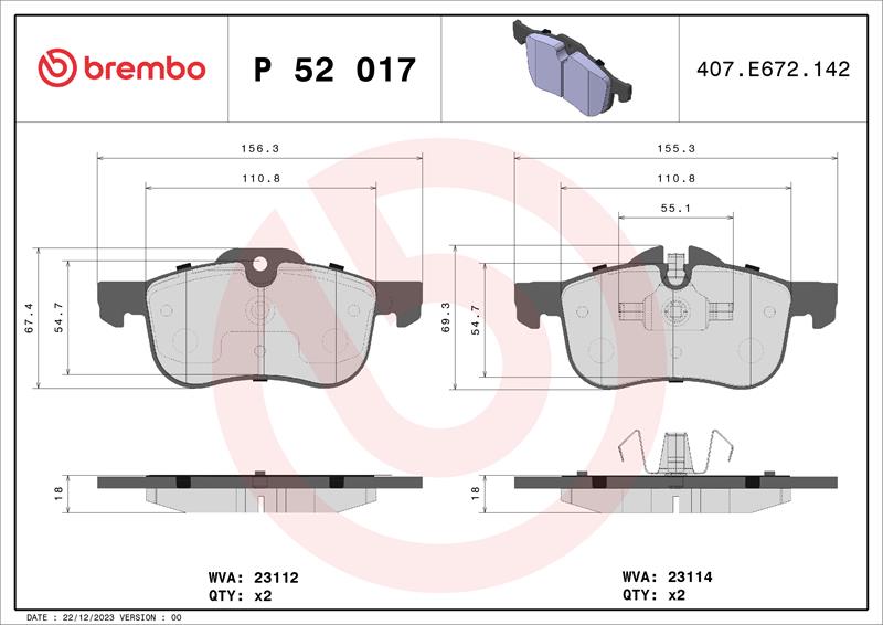 set placute frana,frana disc - BREMBO