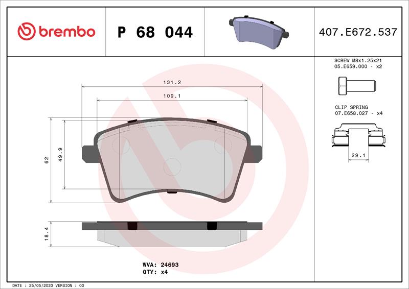 set placute frana,frana disc - BREMBO
