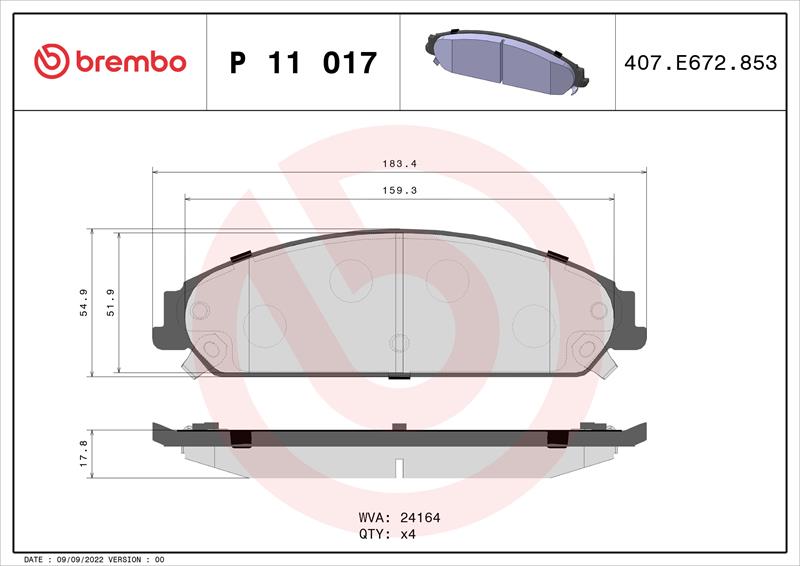 set placute frana,frana disc - BREMBO