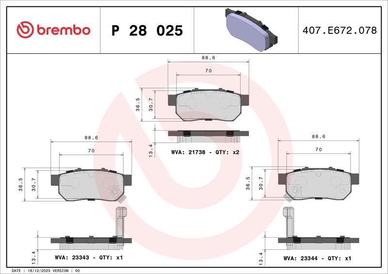 set placute frana,frana disc - BREMBO