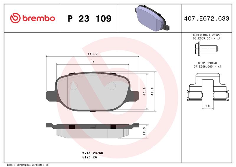 set placute frana,frana disc - BREMBO