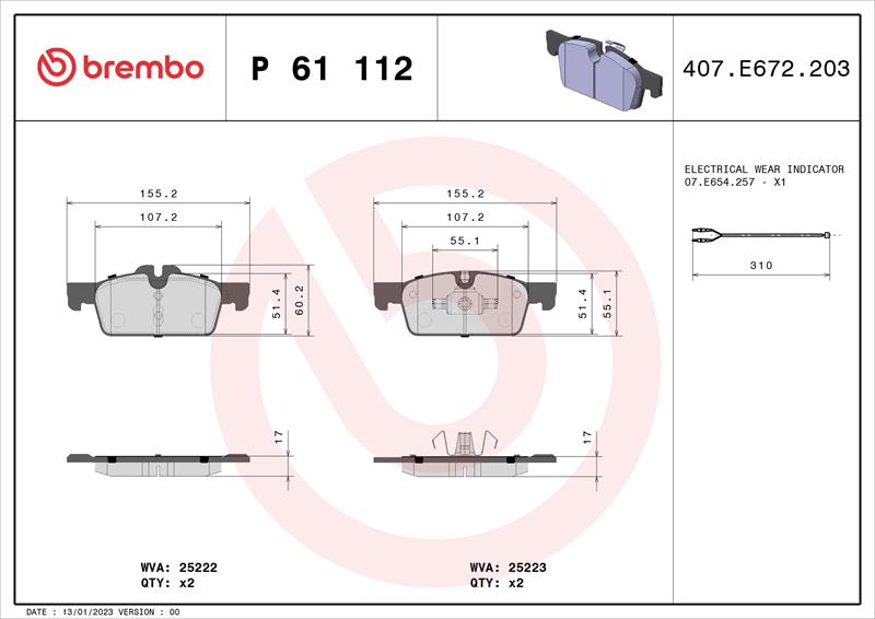 set placute frana,frana disc - BREMBO