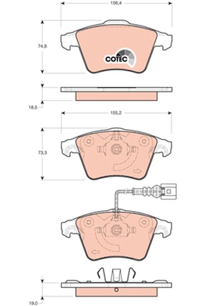 set placute frana,frana disc - TRW