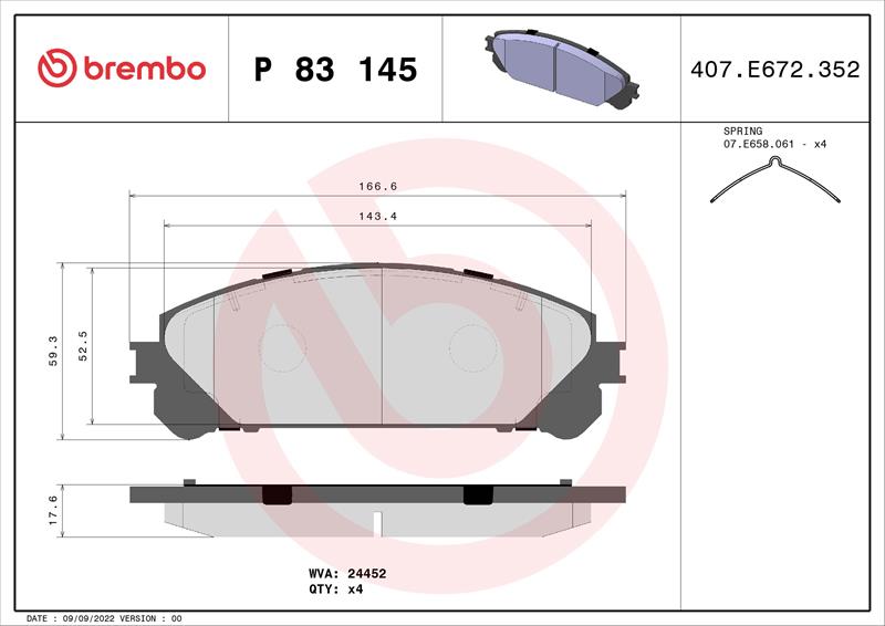 set placute frana,frana disc - BREMBO