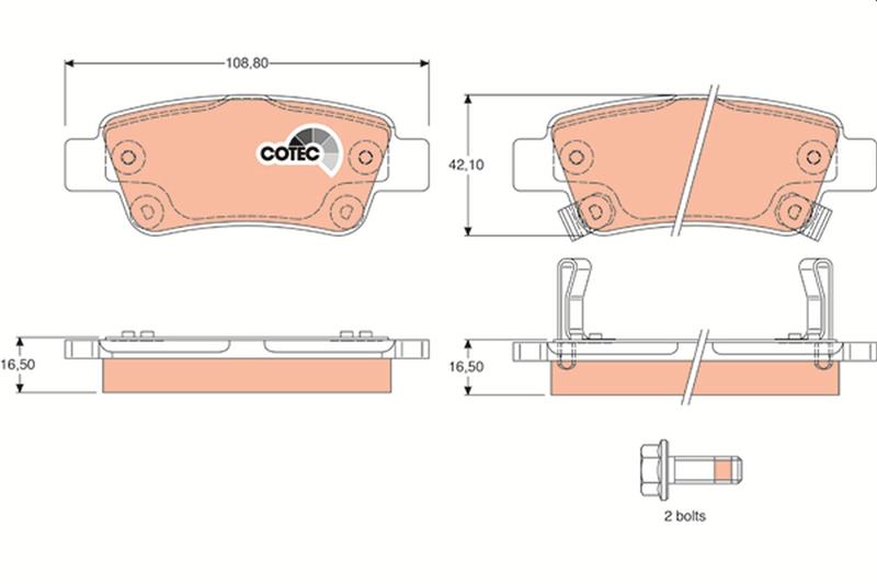 set placute frana,frana disc - TRW