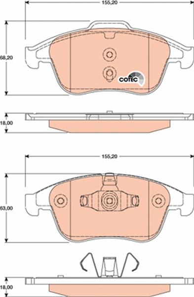 set placute frana,frana disc - TRW