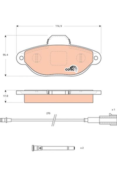 set placute frana,frana disc - TRW