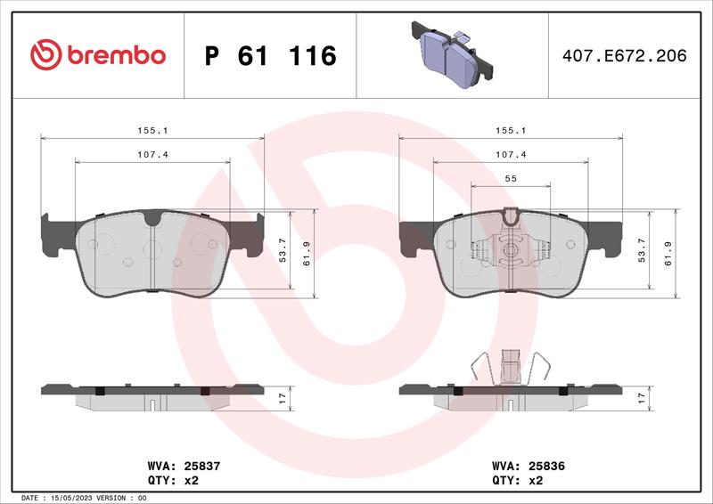 set placute frana,frana disc - BREMBO