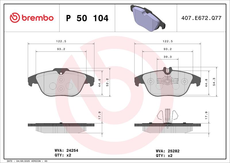 set placute frana,frana disc - BREMBO