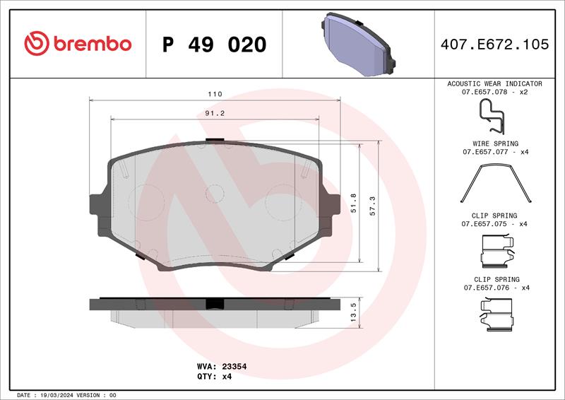 set placute frana,frana disc - BREMBO