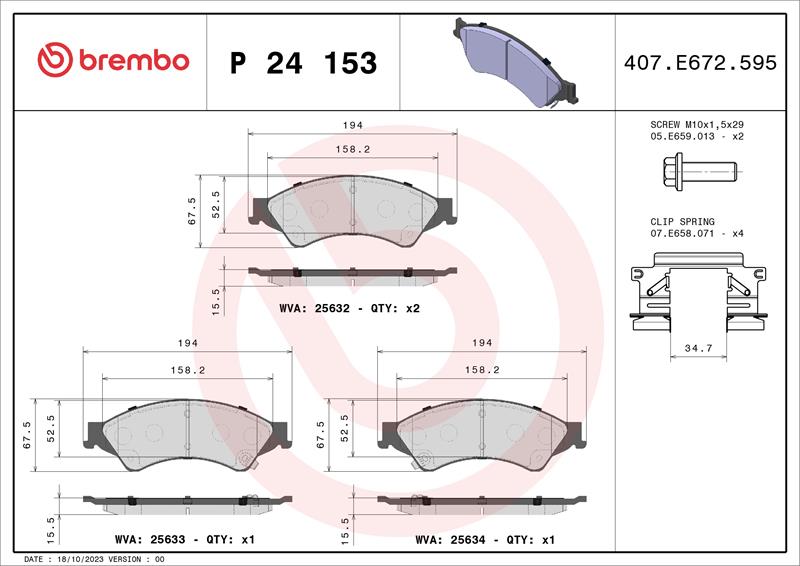 set placute frana,frana disc - BREMBO