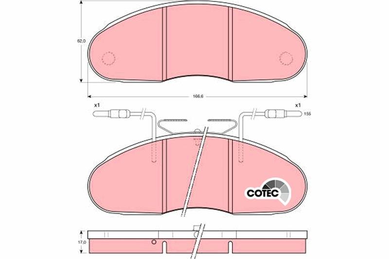 set placute frana,frana disc - TRW