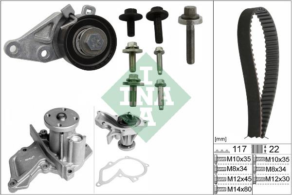 Set pompa apa + curea dintata - INA