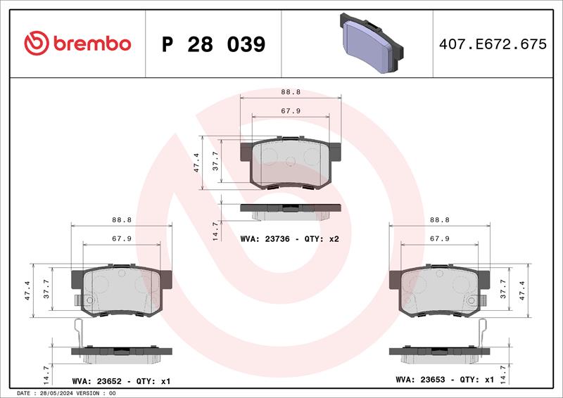 set placute frana,frana disc - BREMBO