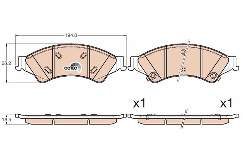 set placute frana,frana disc - TRW