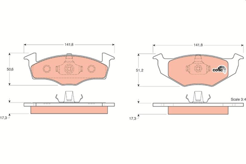 set placute frana,frana disc - TRW