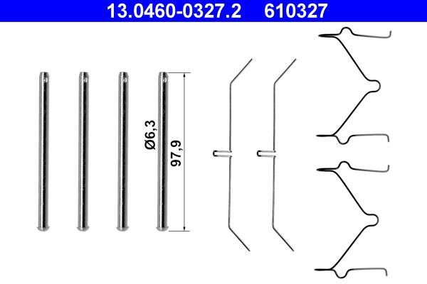 Set accesorii, placute frana - ATE