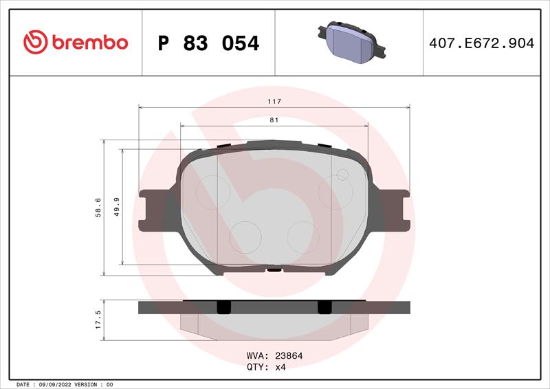 set placute frana,frana disc - BREMBO