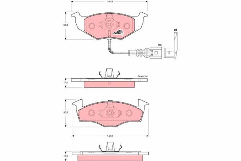 set placute frana,frana disc - TRW