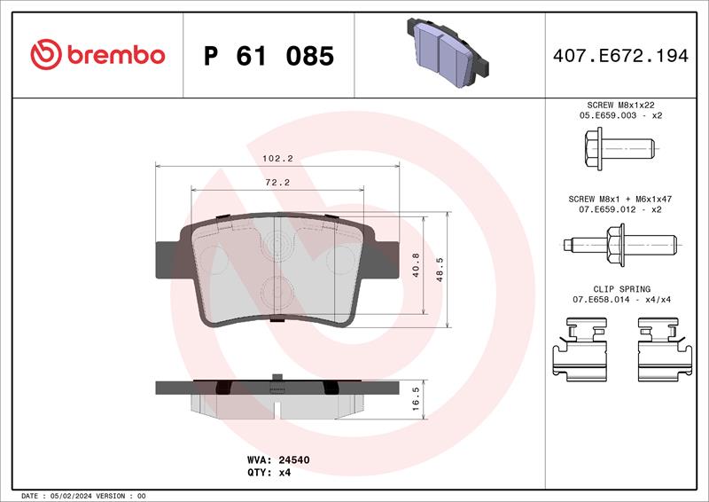 set placute frana,frana disc - BREMBO