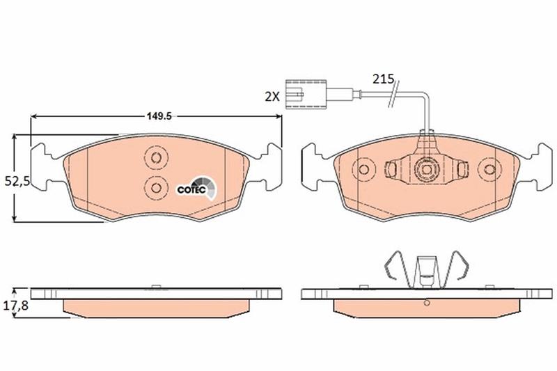 set placute frana,frana disc - TRW