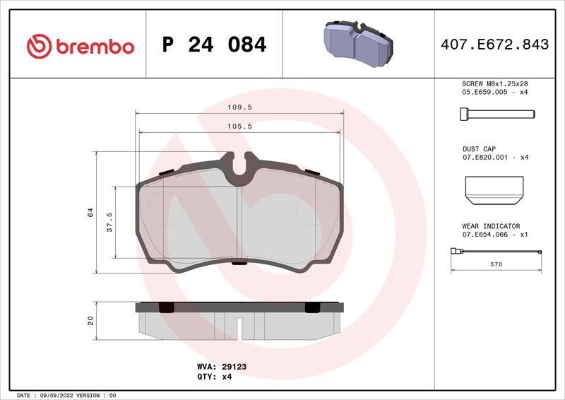 set placute frana,frana disc - BREMBO