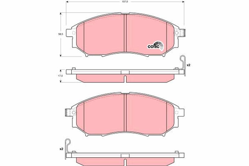 set placute frana,frana disc - TRW