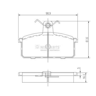 set placute frana,frana disc - NIPPARTS
