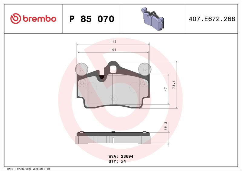 set placute frana,frana disc - BREMBO