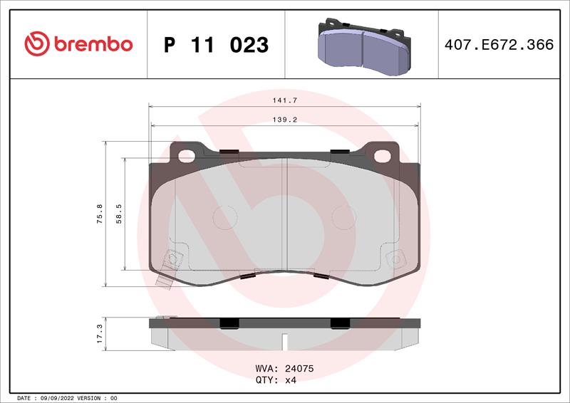 set placute frana,frana disc - BREMBO