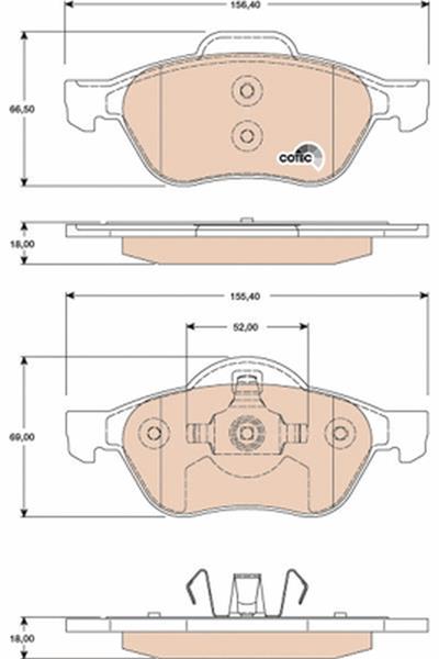 set placute frana,frana disc - TRW