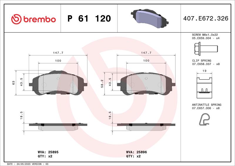 set placute frana,frana disc - BREMBO