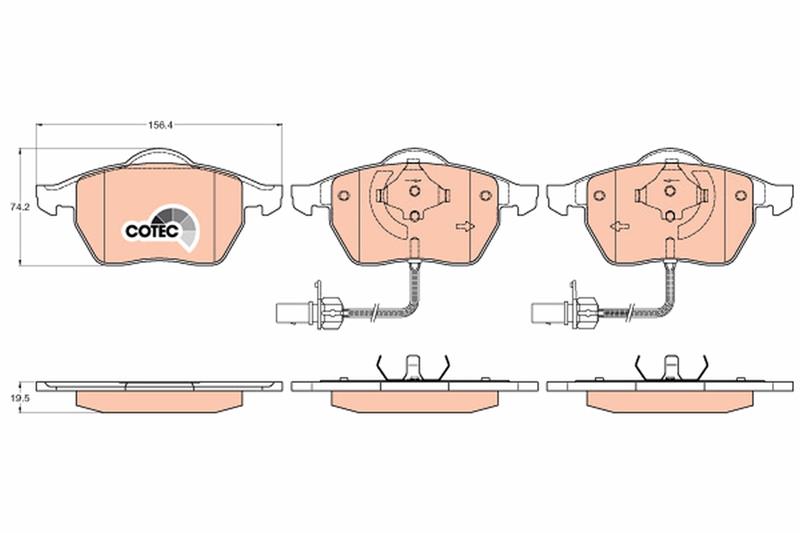 set placute frana,frana disc - TRW