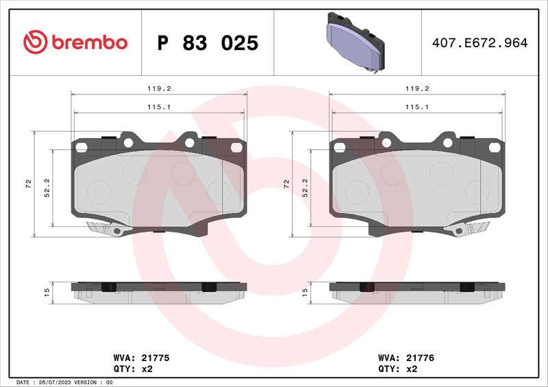 set placute frana,frana disc - BREMBO