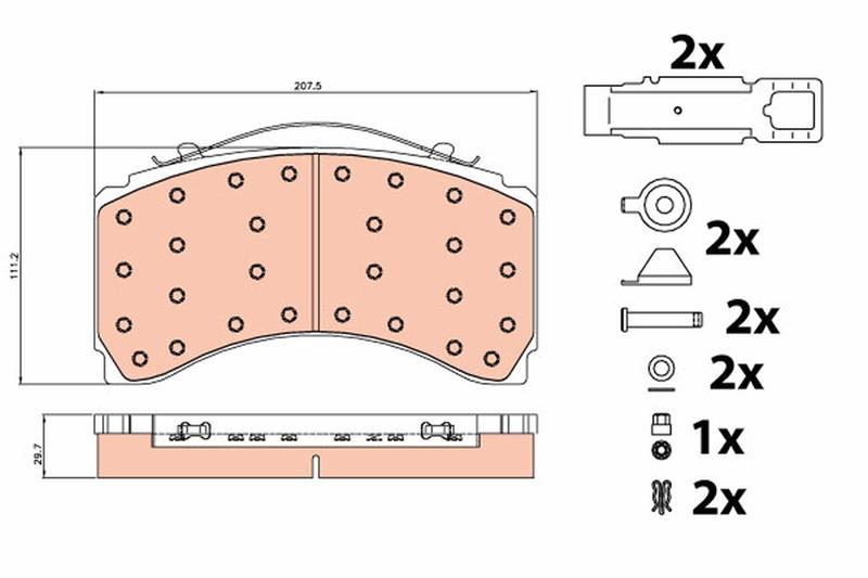 set placute frana,frana disc - TRW