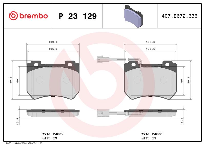 set placute frana,frana disc - BREMBO