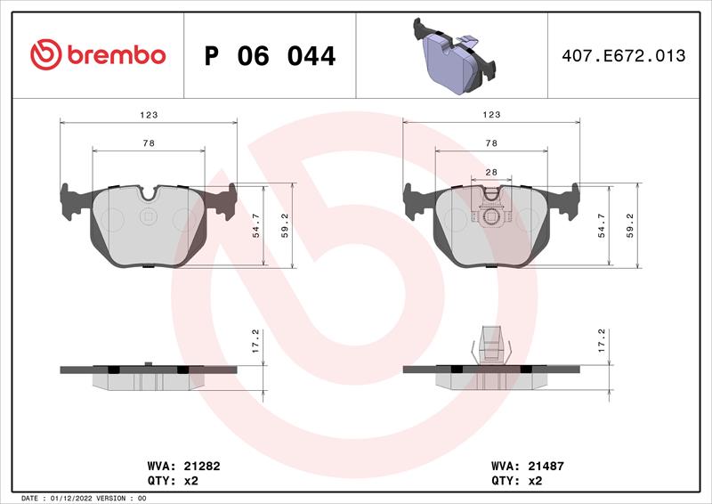set placute frana,frana disc - BREMBO