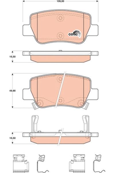 set placute frana,frana disc - TRW