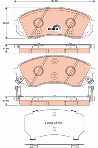 set placute frana,frana disc - TRW