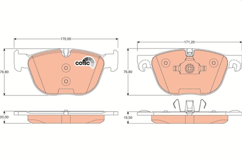 set placute frana,frana disc - TRW
