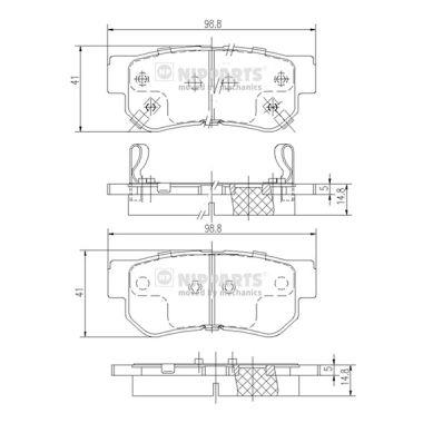 set placute frana,frana disc - NIPPARTS