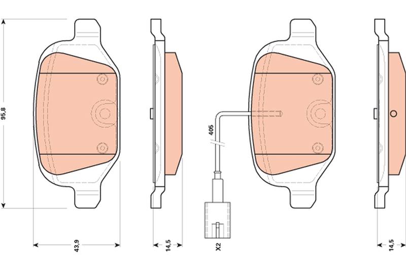 set placute frana,frana disc - TRW