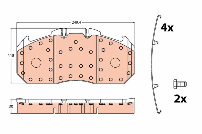 set placute frana,frana disc - TRW