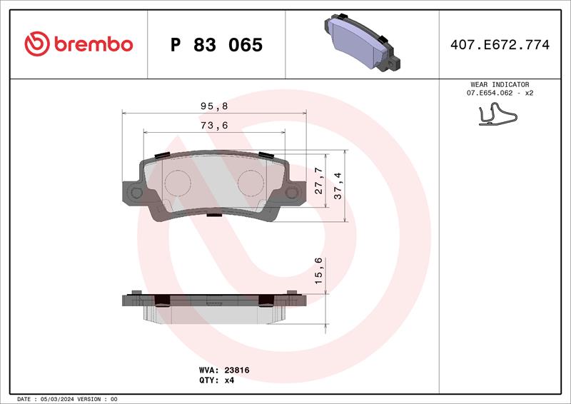 set placute frana,frana disc - BREMBO