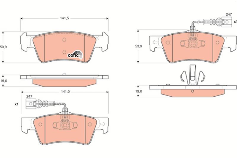 set placute frana,frana disc - TRW