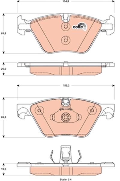 set placute frana,frana disc - TRW