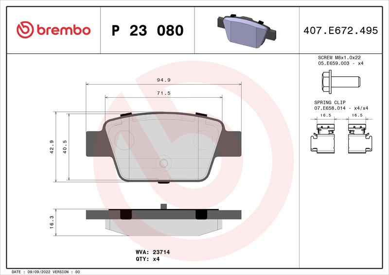set placute frana,frana disc - BREMBO
