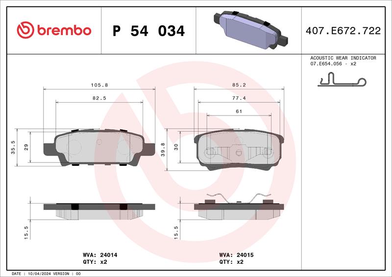 set placute frana,frana disc - BREMBO